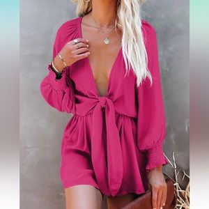 Hot pink romper